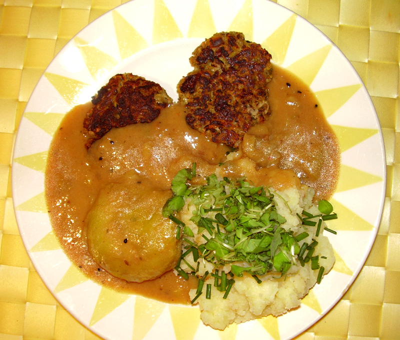 Zwiebelgemüse ist angerichtet