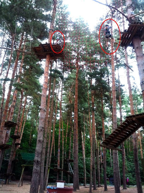 Meine mutigen Neffen im Kletterwald Schwindelfrei im Halleschen Heidebad