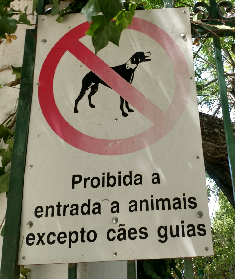 Hundeschild in Portugal